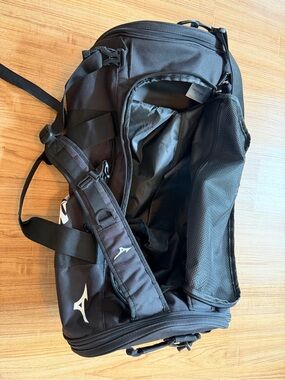 Mizuno Black Men’s Duffel Bag with White Logos